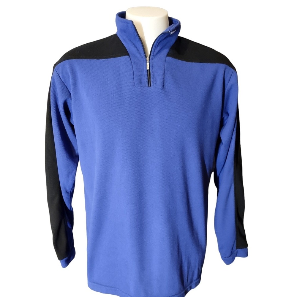 Marker Pullover Mens XL Gorp Core Blue Black Polartec Quarter Zip Fleece USA Y2K